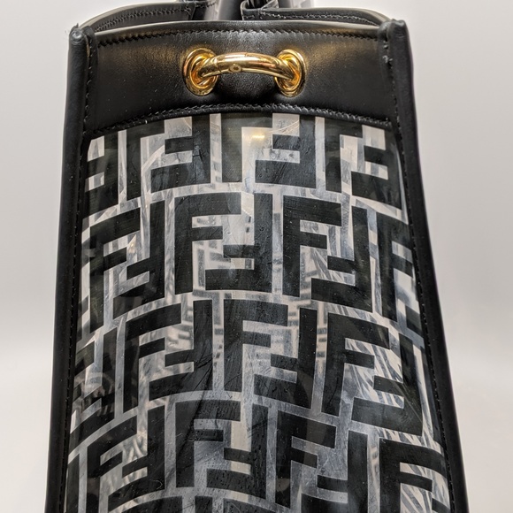 SOLD Fendi Large Black Zucca Shopping Tote - Picture 8 of 8